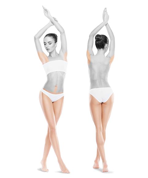 fotó a nő elülső és hátsó egész testének egy éves kezelésekről